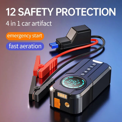 4-in-1 Car Jump Starter, Air Pump, Power Bank