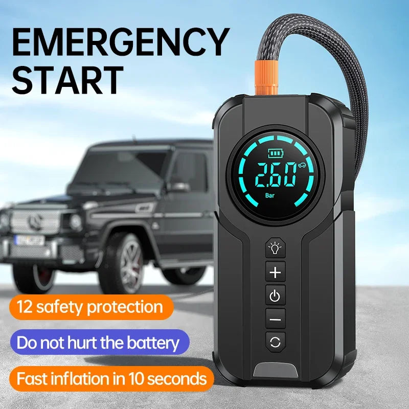 4-in-1 Car Jump Starter, Air Pump, Power Bank